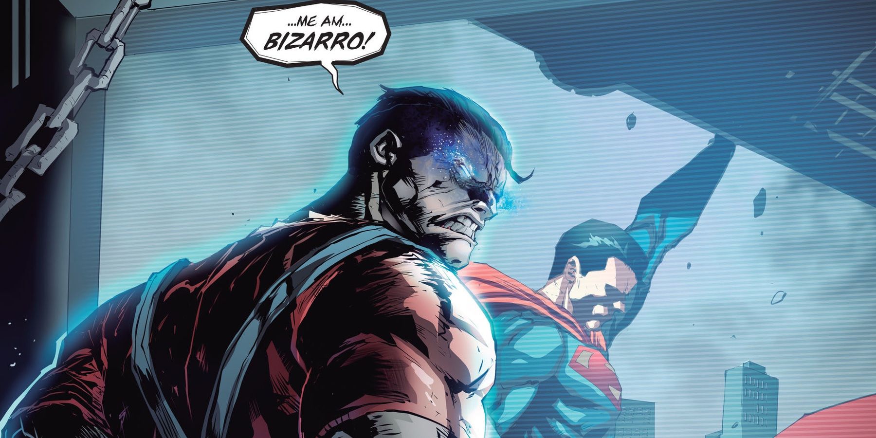 Bizarro learns how to speak English in Superman comics