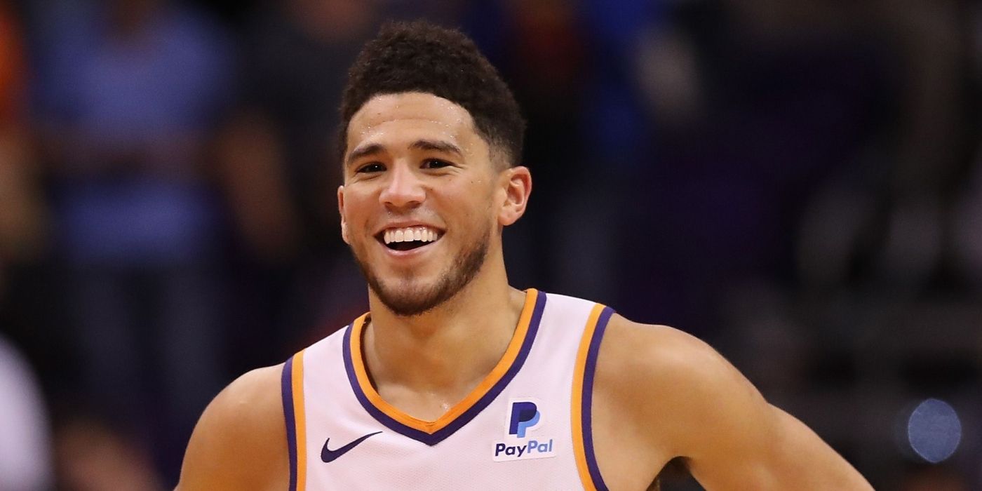 Devin Booker smiles