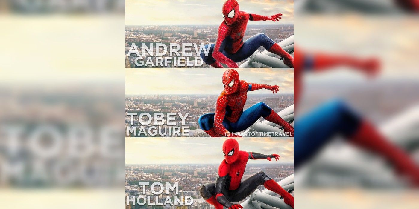 live-action Spider-Man actors Far From Home pose