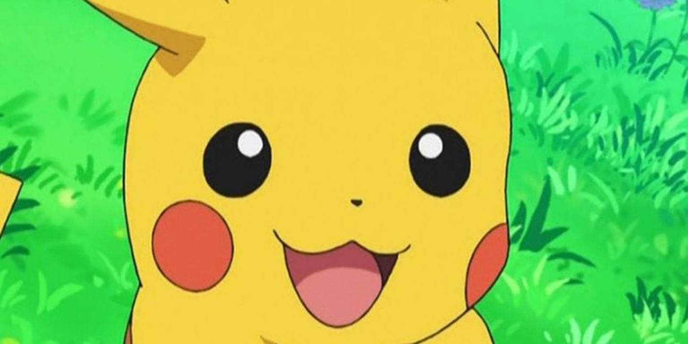 Pikachu with a smile on his face