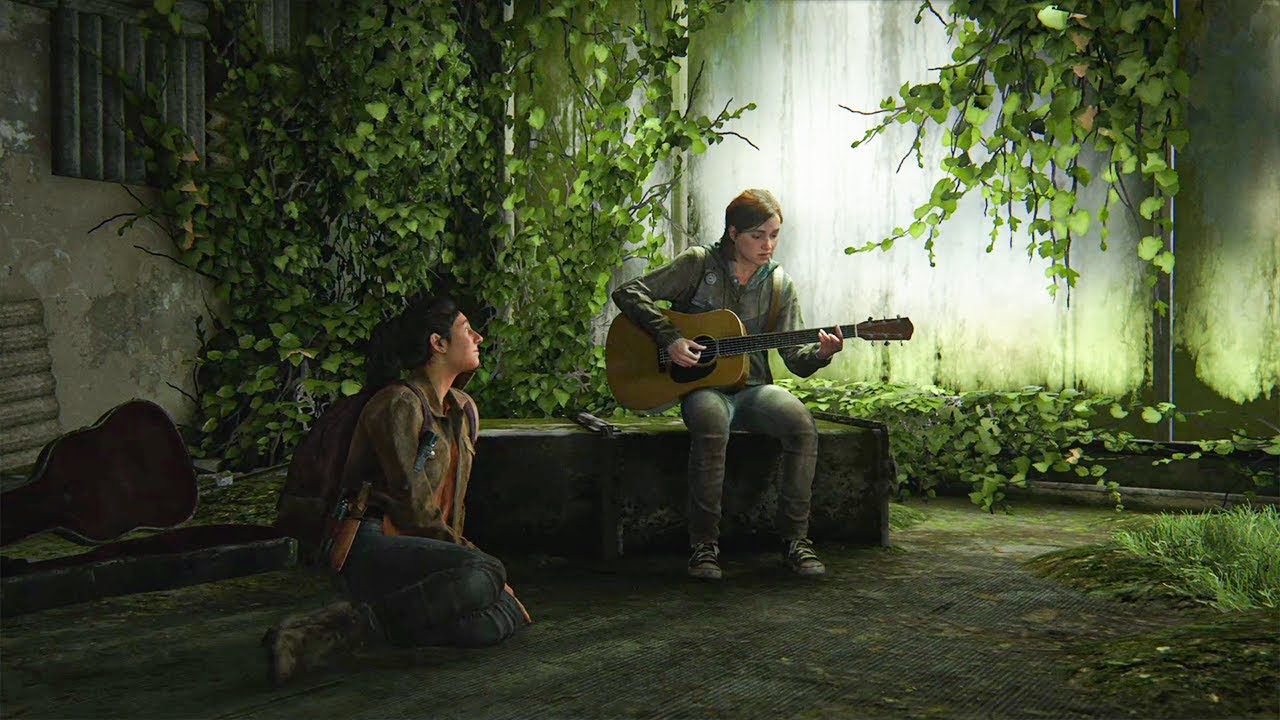 ellie playing guitar in TLOU2