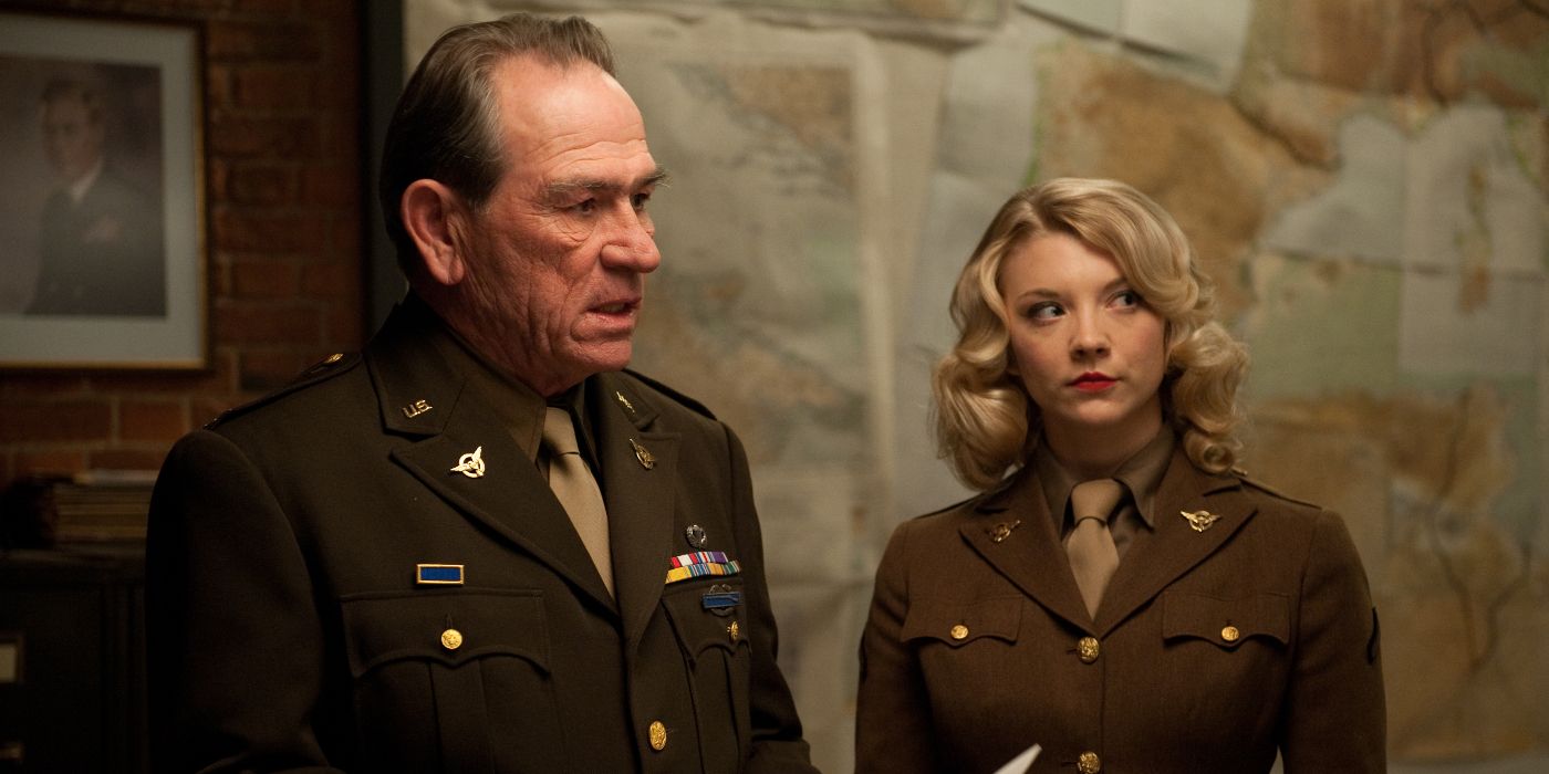 Tommy Lee Jones and Natalie Dormer in Captain America