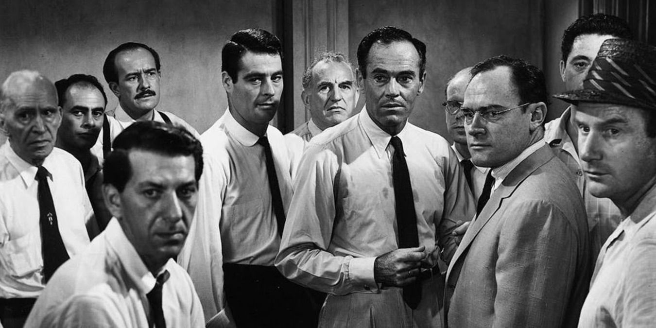 The jury members looking serious in 12 Angry Men