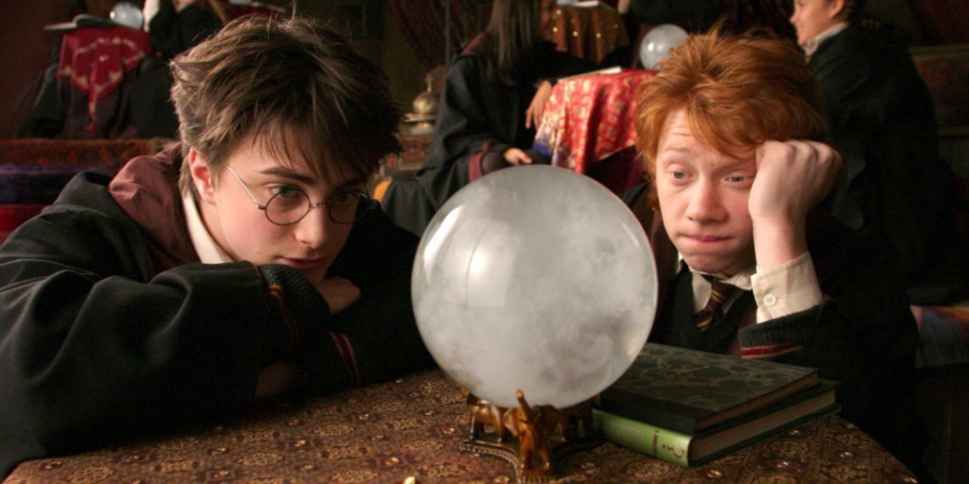 Harry and Ron bored in divination
