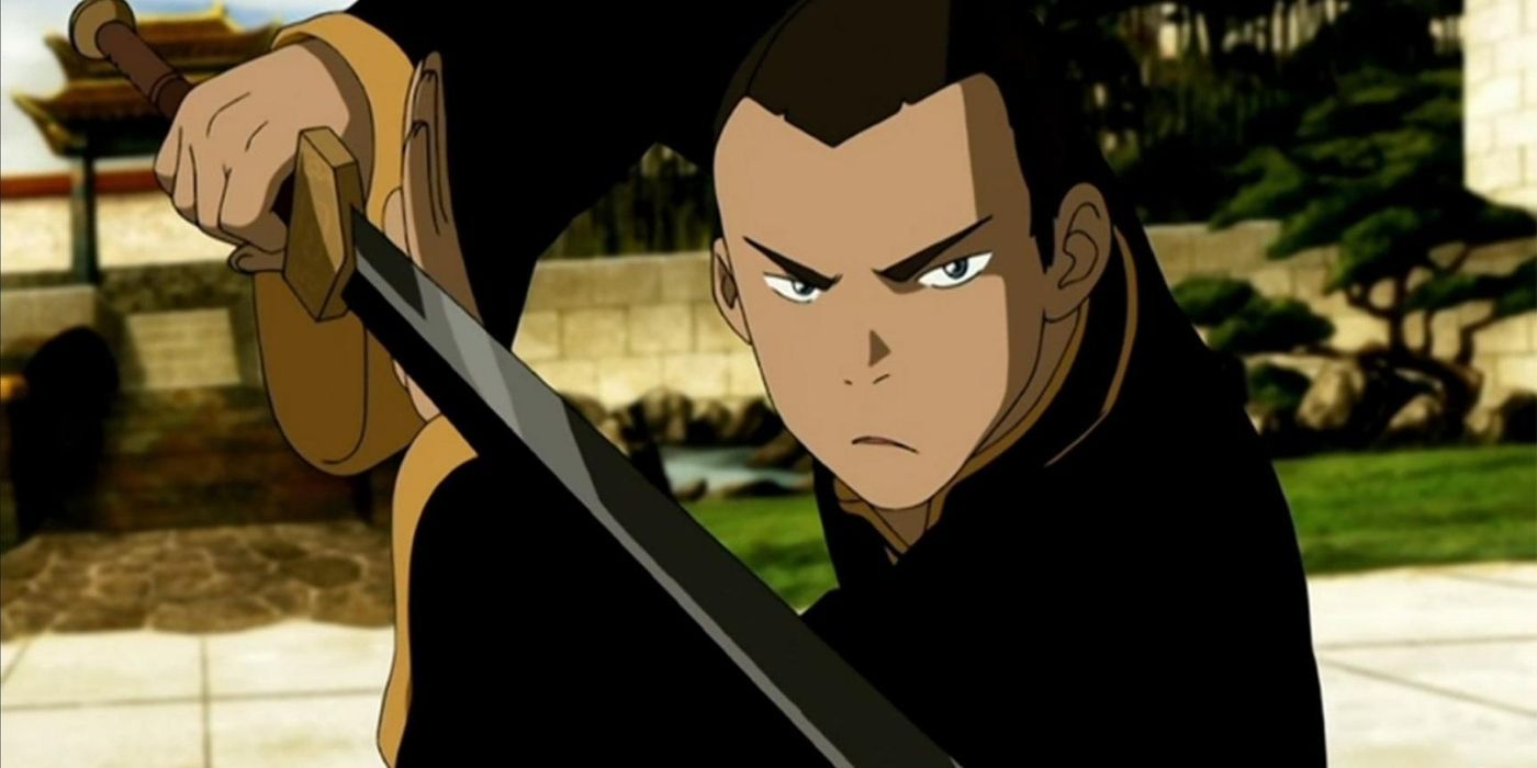 Sokka wielding his sword in Avatar