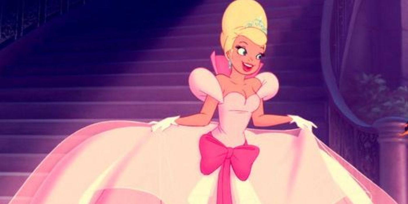Charlotte in her Princess outfit at the masquerade from Princess and the Frog