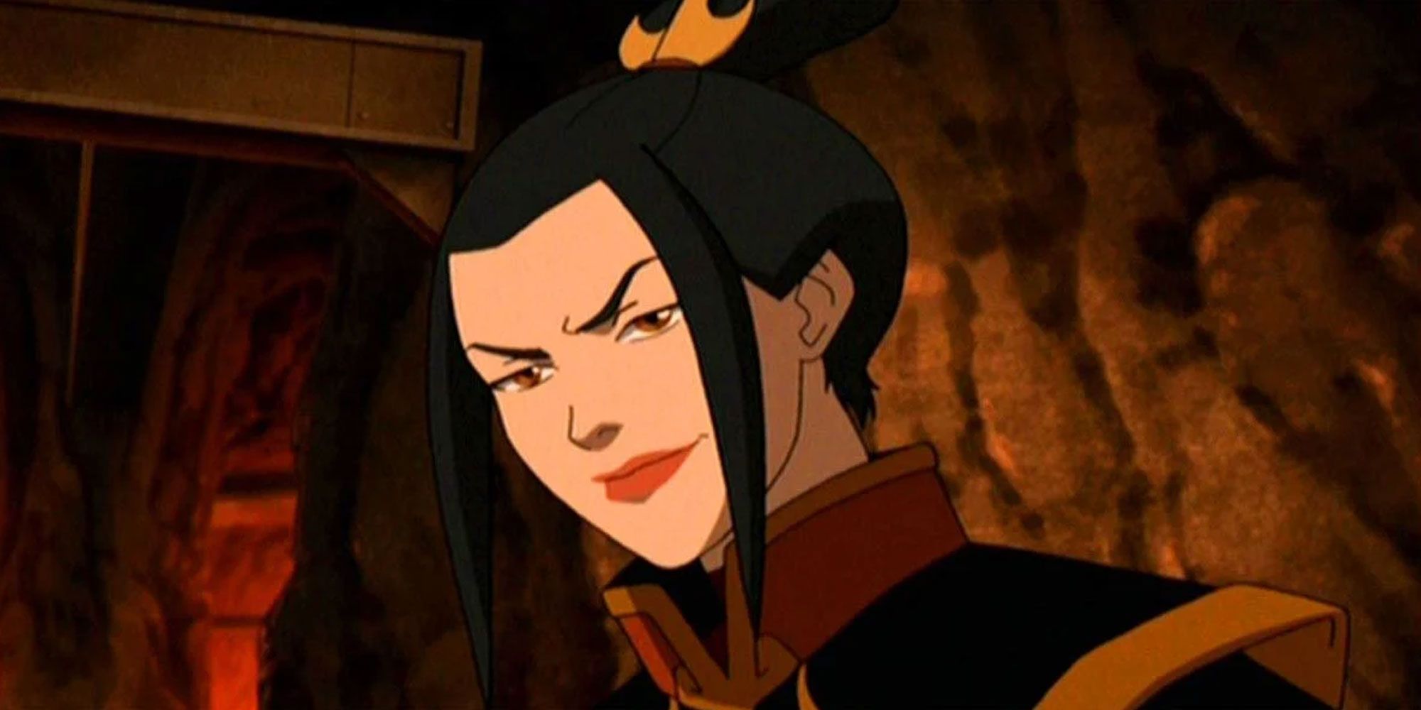 Azula smirks with a crown on her head in The Last Airbender