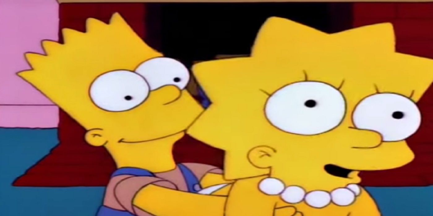 Bart segura Lisa em Os Simpsons: A Primeira Palavra de Lisa