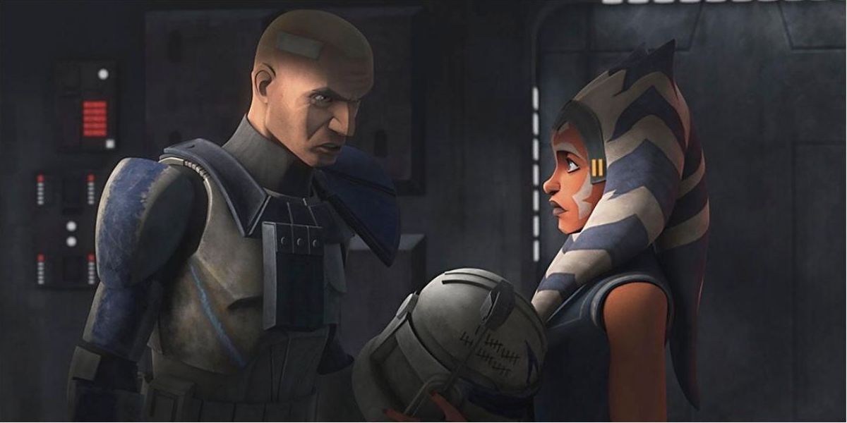 Ahsoka consoles an upset Rex while saying she refuses to kill the other clones in The Clone Wars