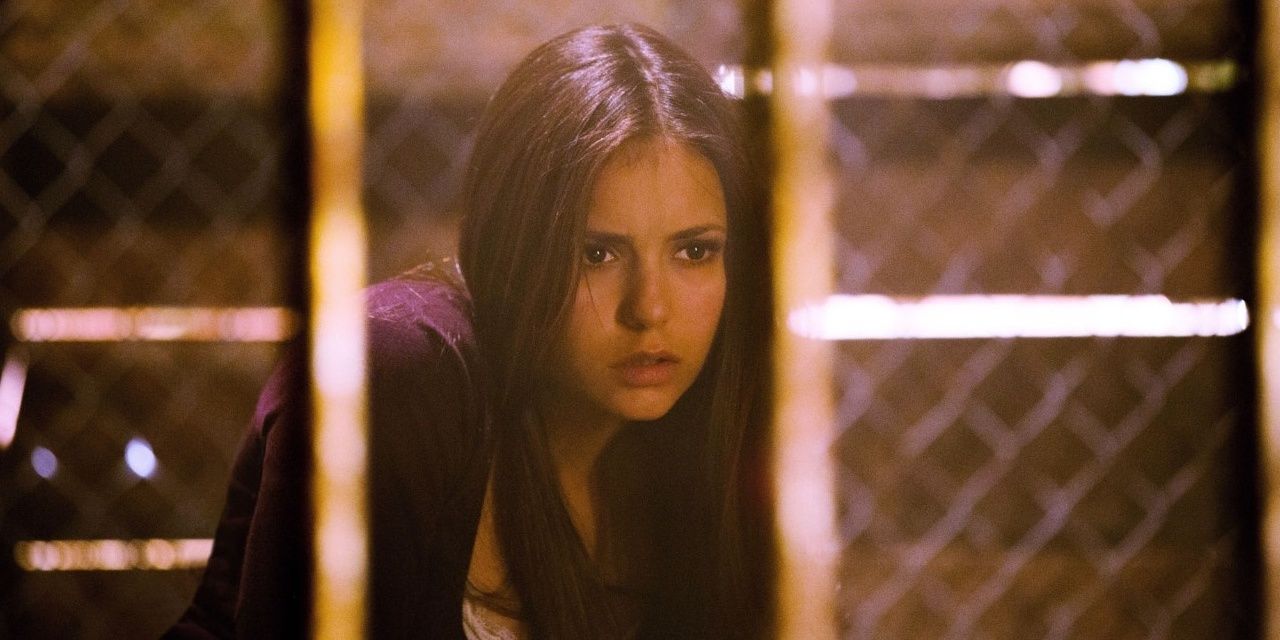 Elena trapped in a cell in The Vampire Diaries