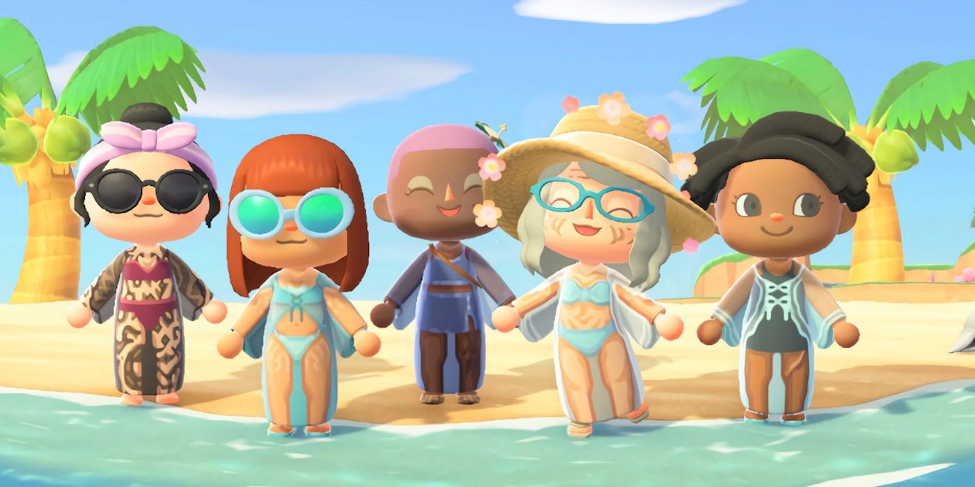Animal Crossing characters wearing QR designs from the Gillette Skinclusive lookbook.