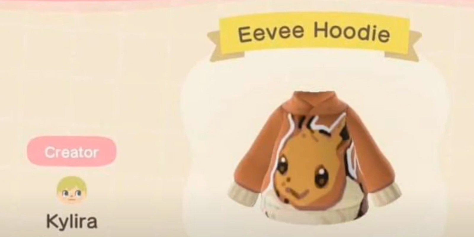 Custom Eevee hoodie in Animal Crossing: New Horizons