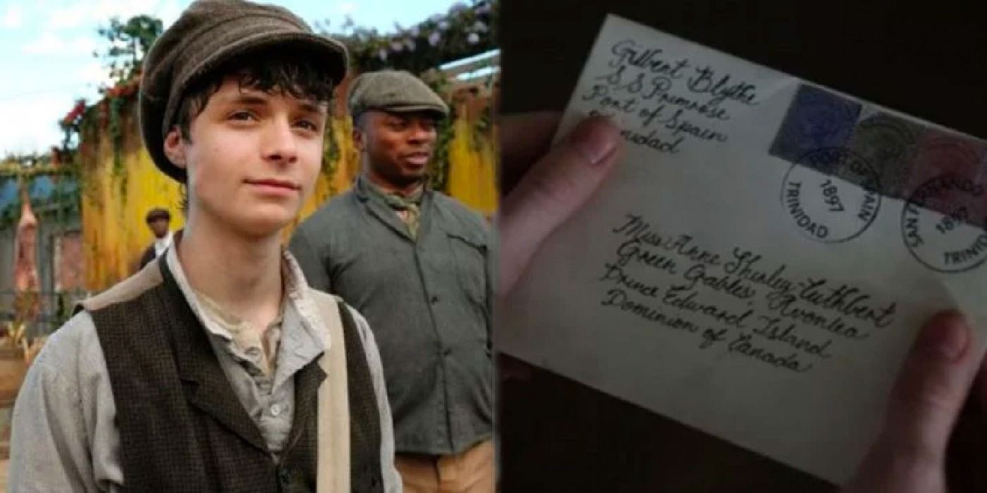 A split image depicts Gilbert in the Bahamas and one of his letters in Anne With An E
