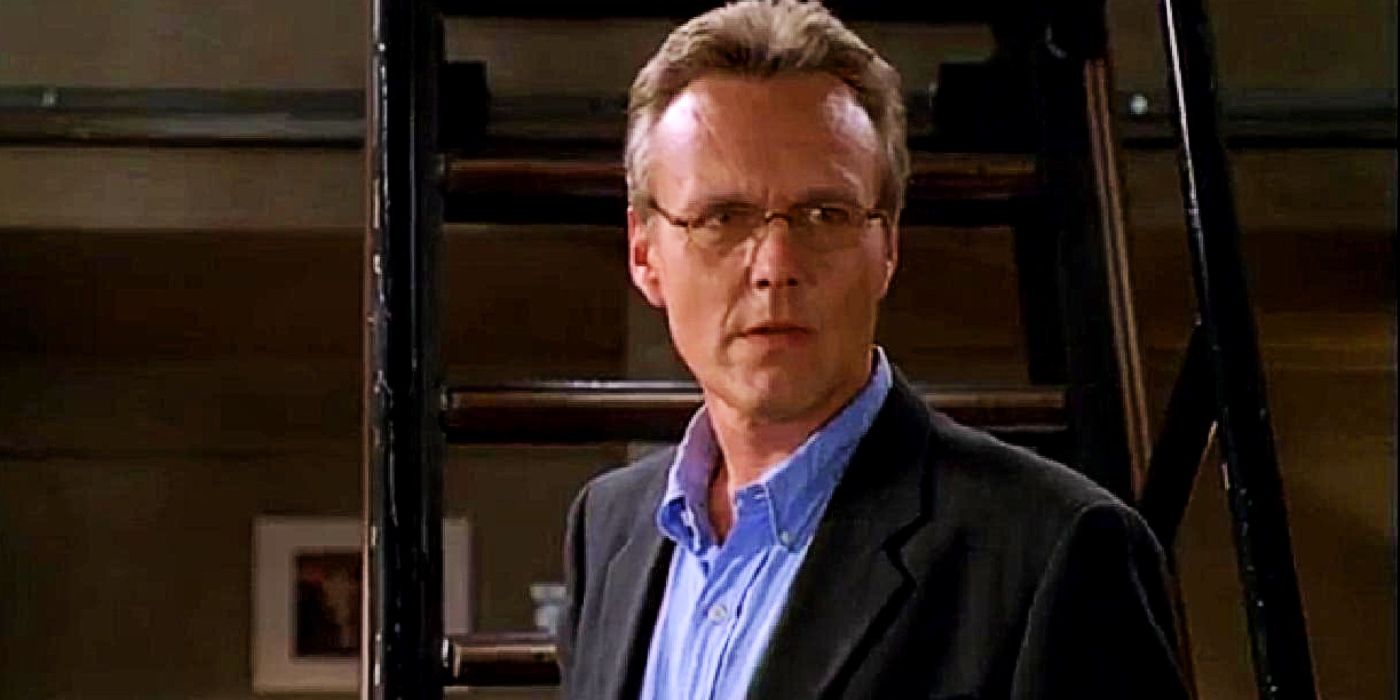 Giles looking serious In Buffy the Vampire Slayer