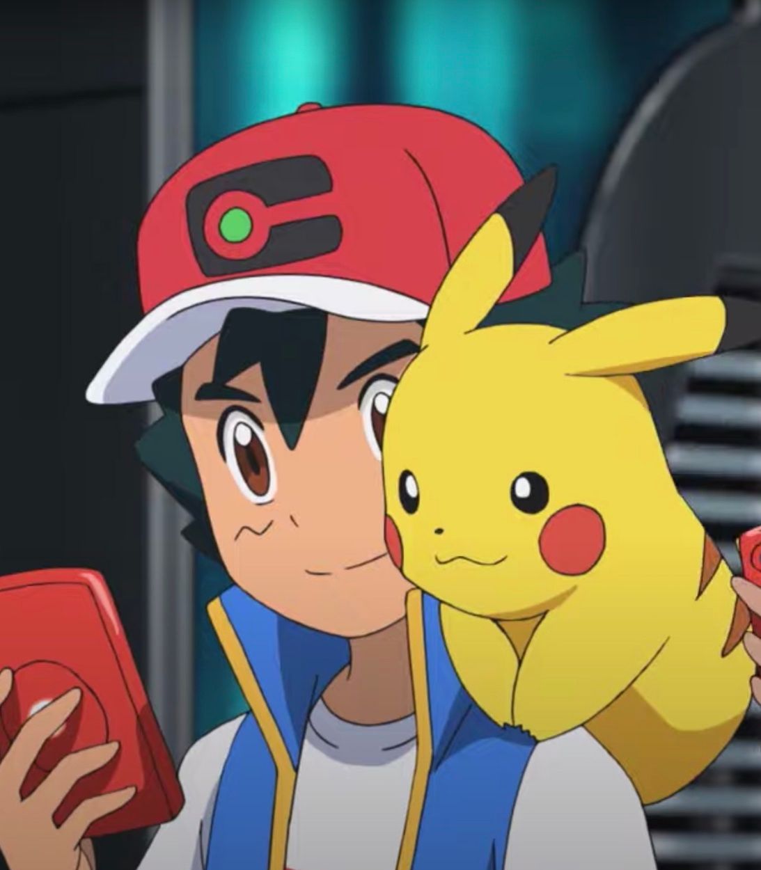 Ash and Pikachu in Pokemon Journeys Vertical