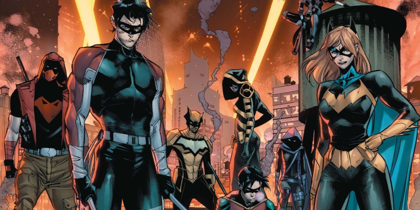 Bat family in joker war issue 5 from DC Comics