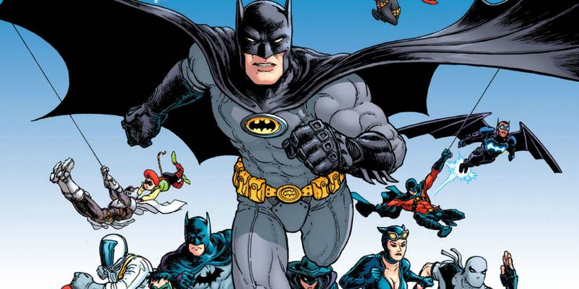 The members of Batman Inc run at the camera by Chris Burnham