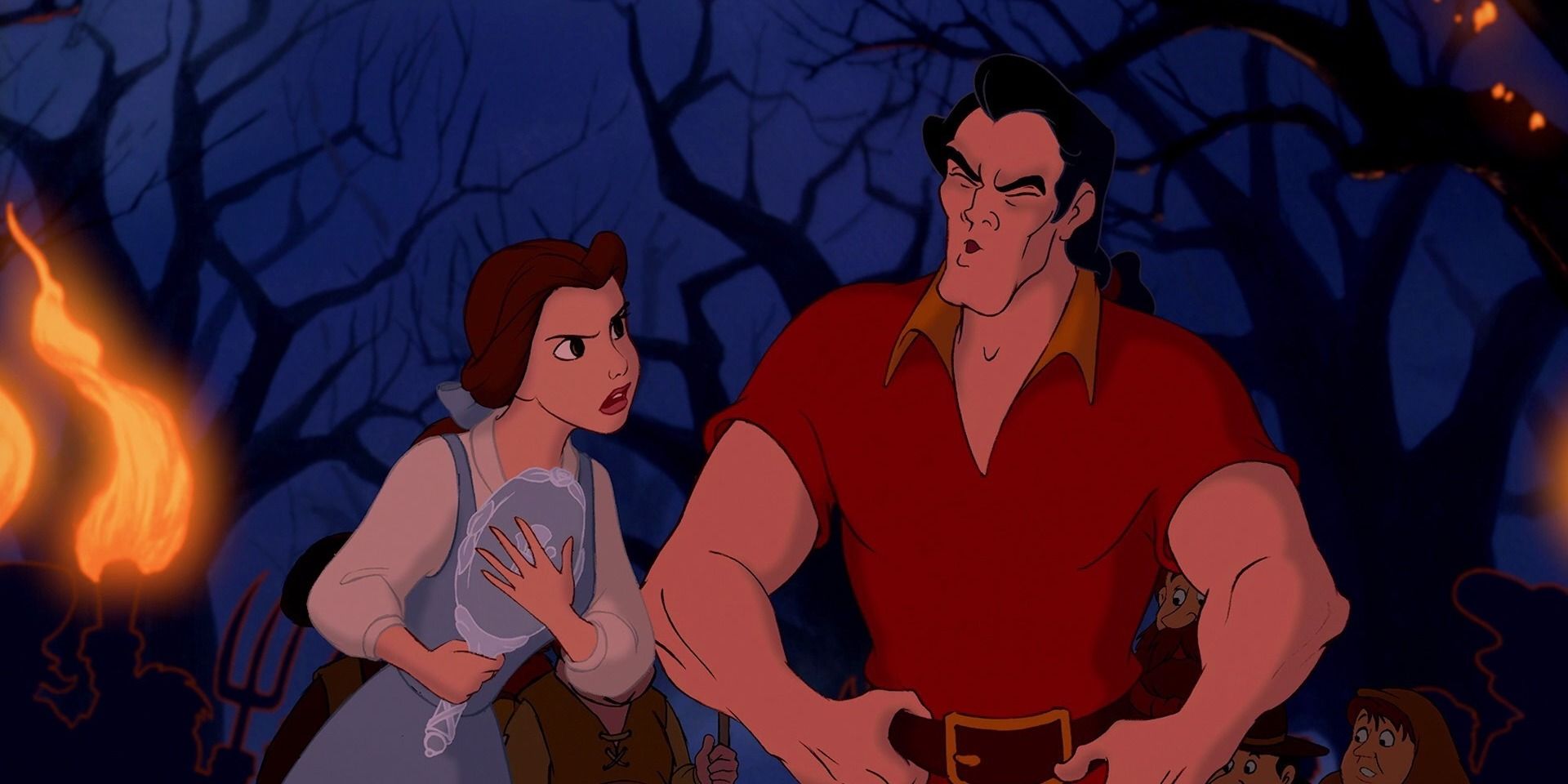 Belle scolds Gaston in Beauty and the Beast