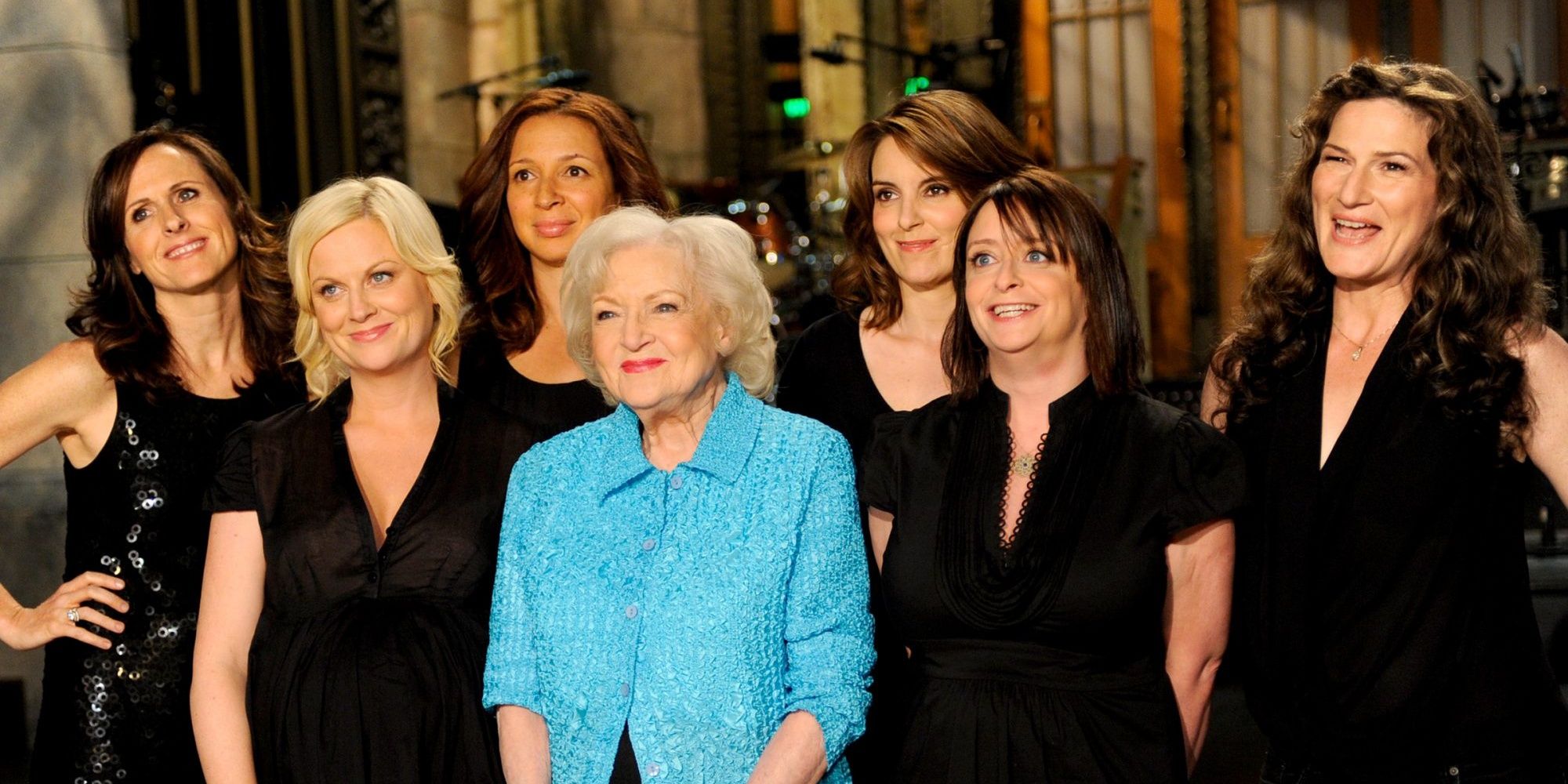 Betty White with SNL cast.