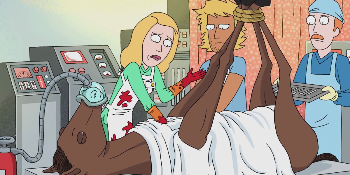 Beth performing surgery on a horse.