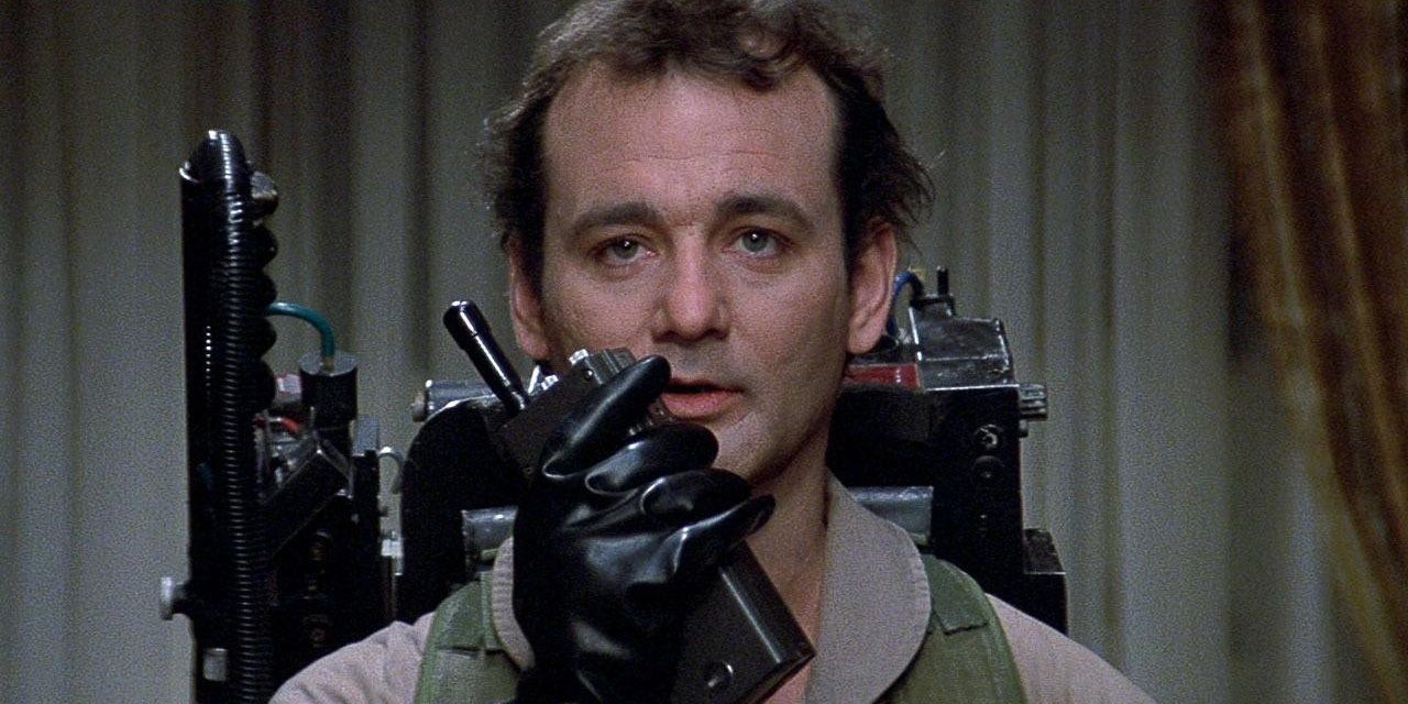 Bill Murray with a walkie talkie in Ghostbusters