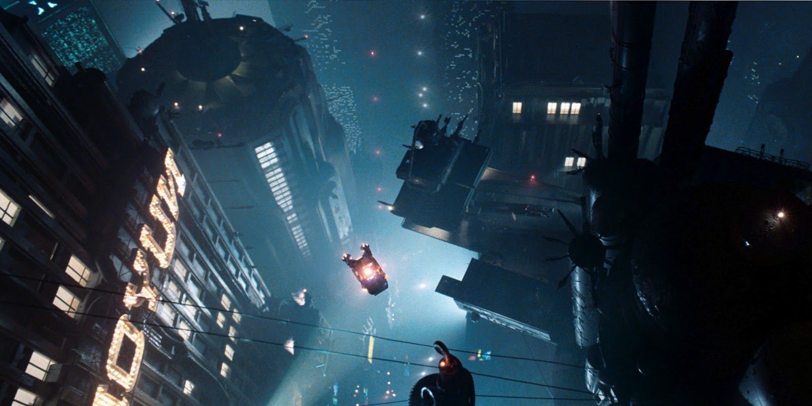 The LA skyline in Blade Runner
