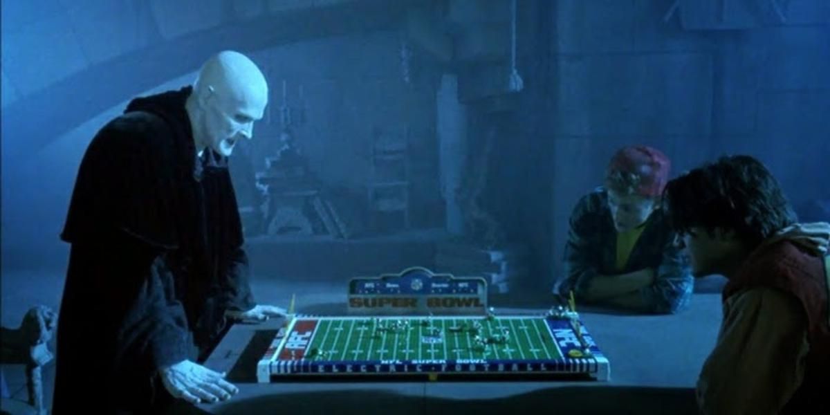 Bill and Ted play electronic football with the Death in Bill and Ted's Bogus Journey 