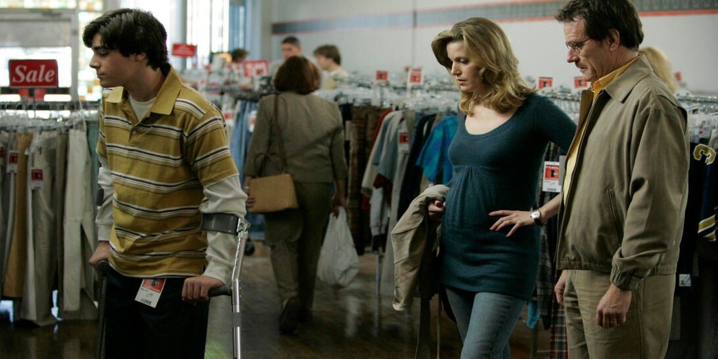 Walt Skyler and Walt Jr. shopping for pants in the Breaking Bad pilot episode