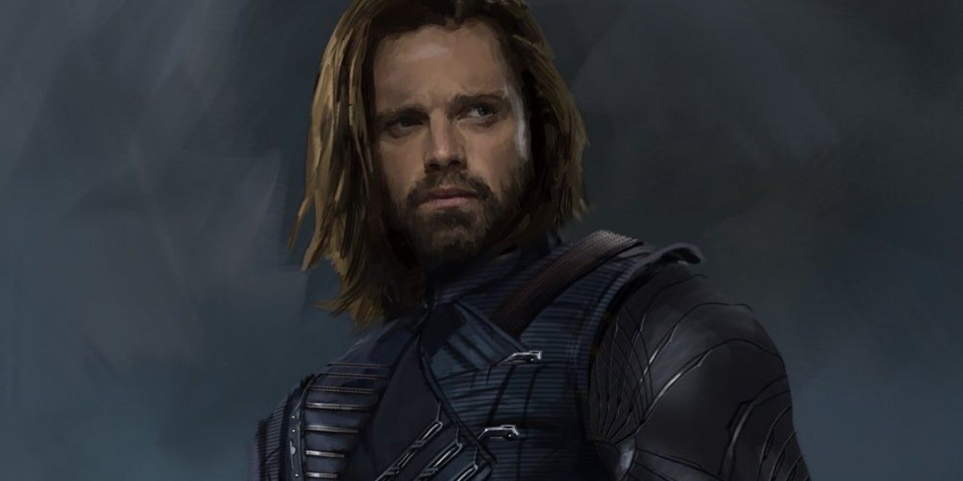 Arte conceitual de Bucky Barnes Soldado Invernal Vingadores Guerra Infinita