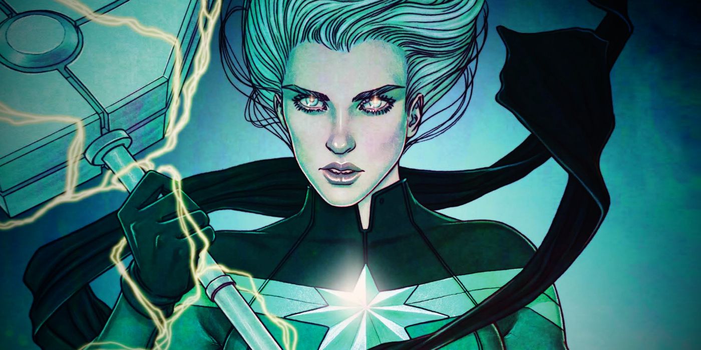 Captain Marvel With Ronan Hammer Comic
