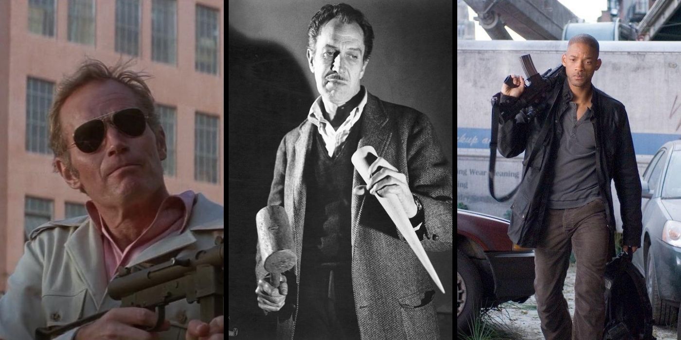 Charlton Heston in The Omega Man, Vincent Price in The Last Man on Earth and Will Smith in I Am Legend