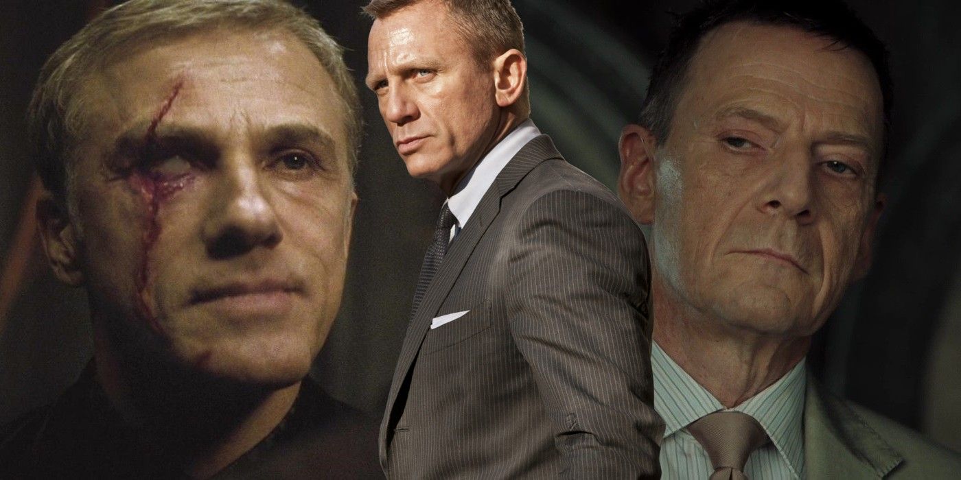 Christoph Waltz as Blofeld, Daniel Craig as 007 and Jesper Christensen as White in James Bond