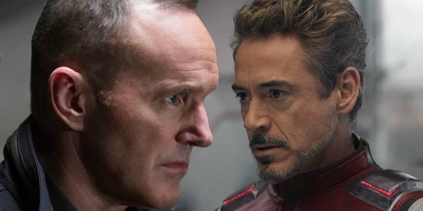 Clark Gregg as Phil Coulson in Agents of SHIELD and Robert Downey Jr. as Tony Stark Iron Man in Avengers Endgame