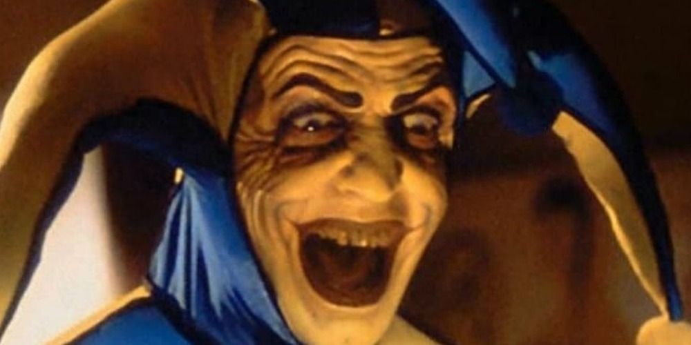 Close up of the clown from Are You Afraid of the Dark? laughing
