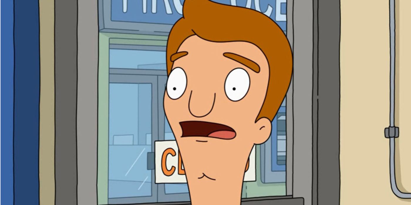 Close up of Jimmy looking shocked in Bob's Burgers