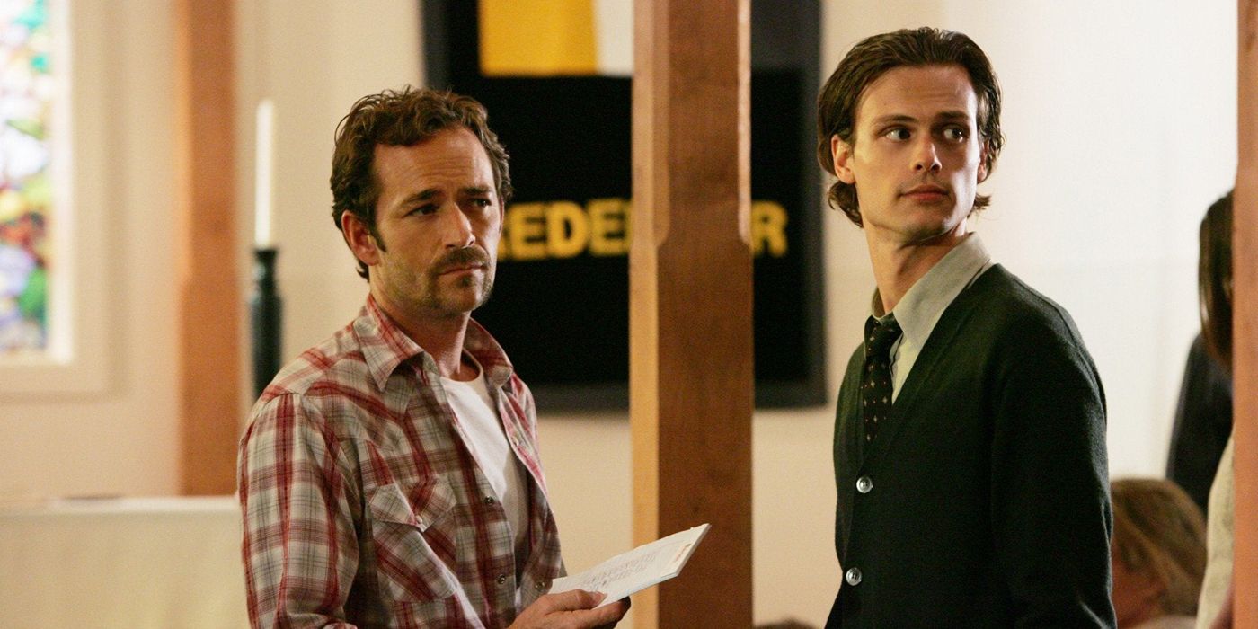 Luke Perry and Matthew Gray Gubler in the Criminal Minds episode Minimal Loss