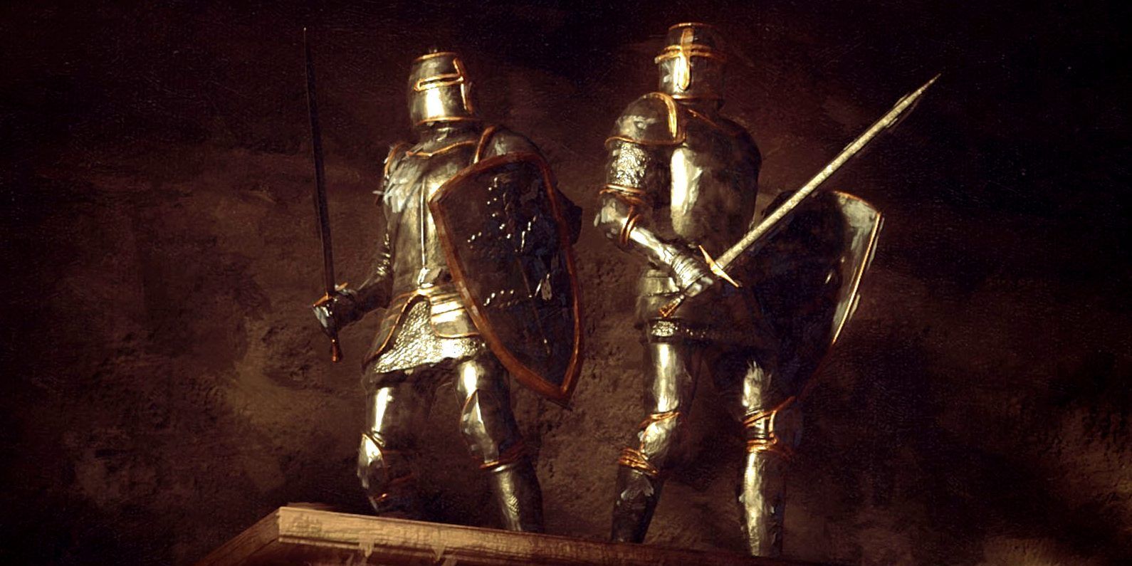 Arte conceitual para Crusader Kings III com cavaleiros.