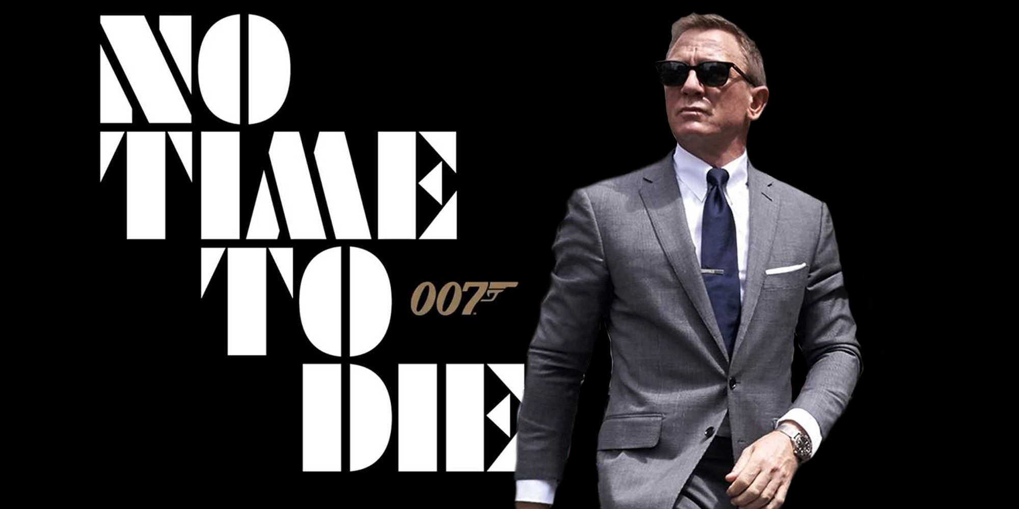Daniel Craig as James Bond superimposed over the logo for no time to die