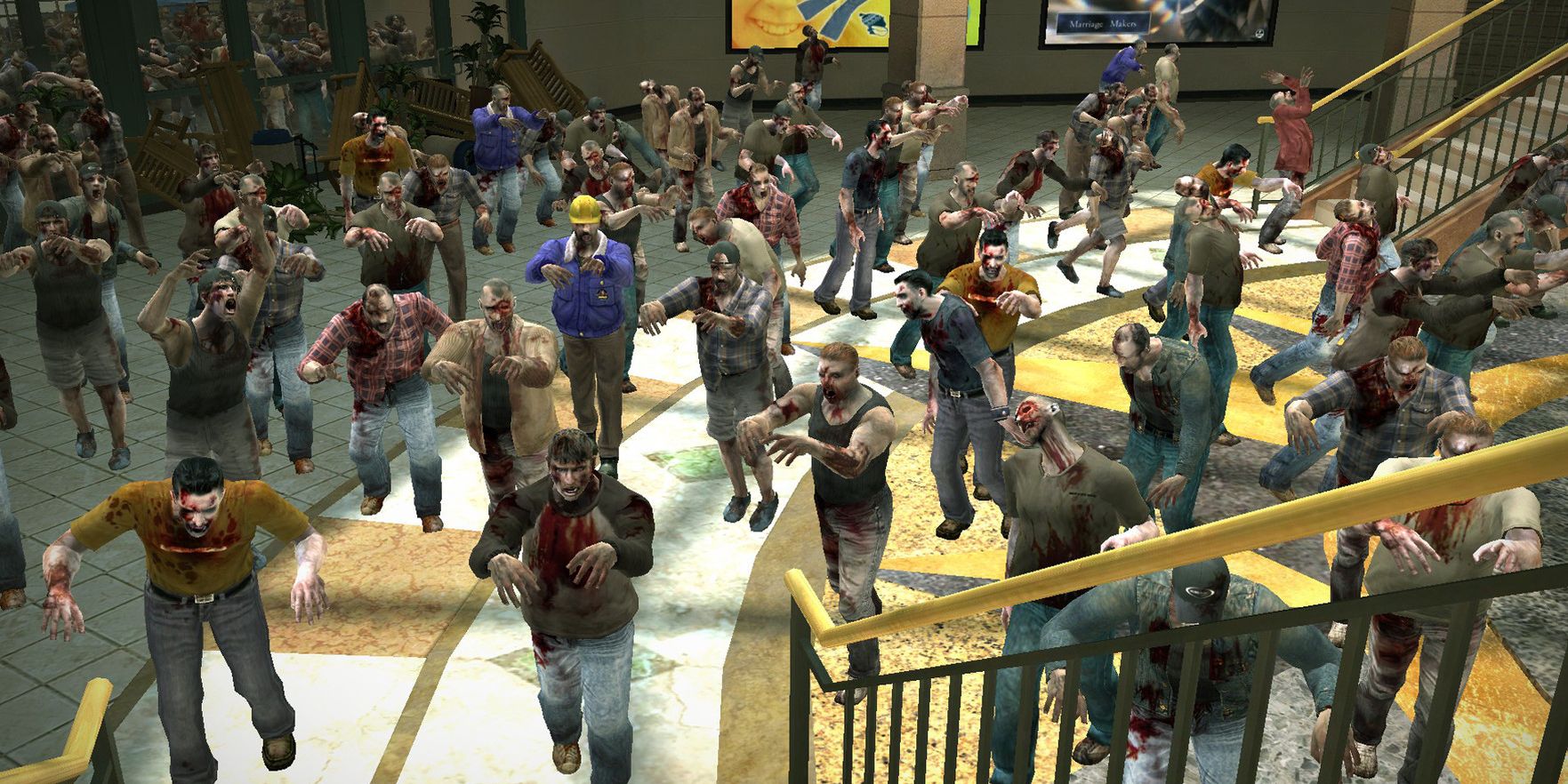 A zombie horde in Dead Rising