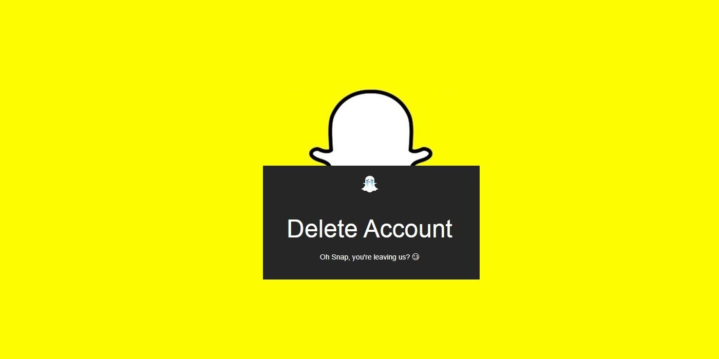 Snapchat Ghost with Delete Account banner
