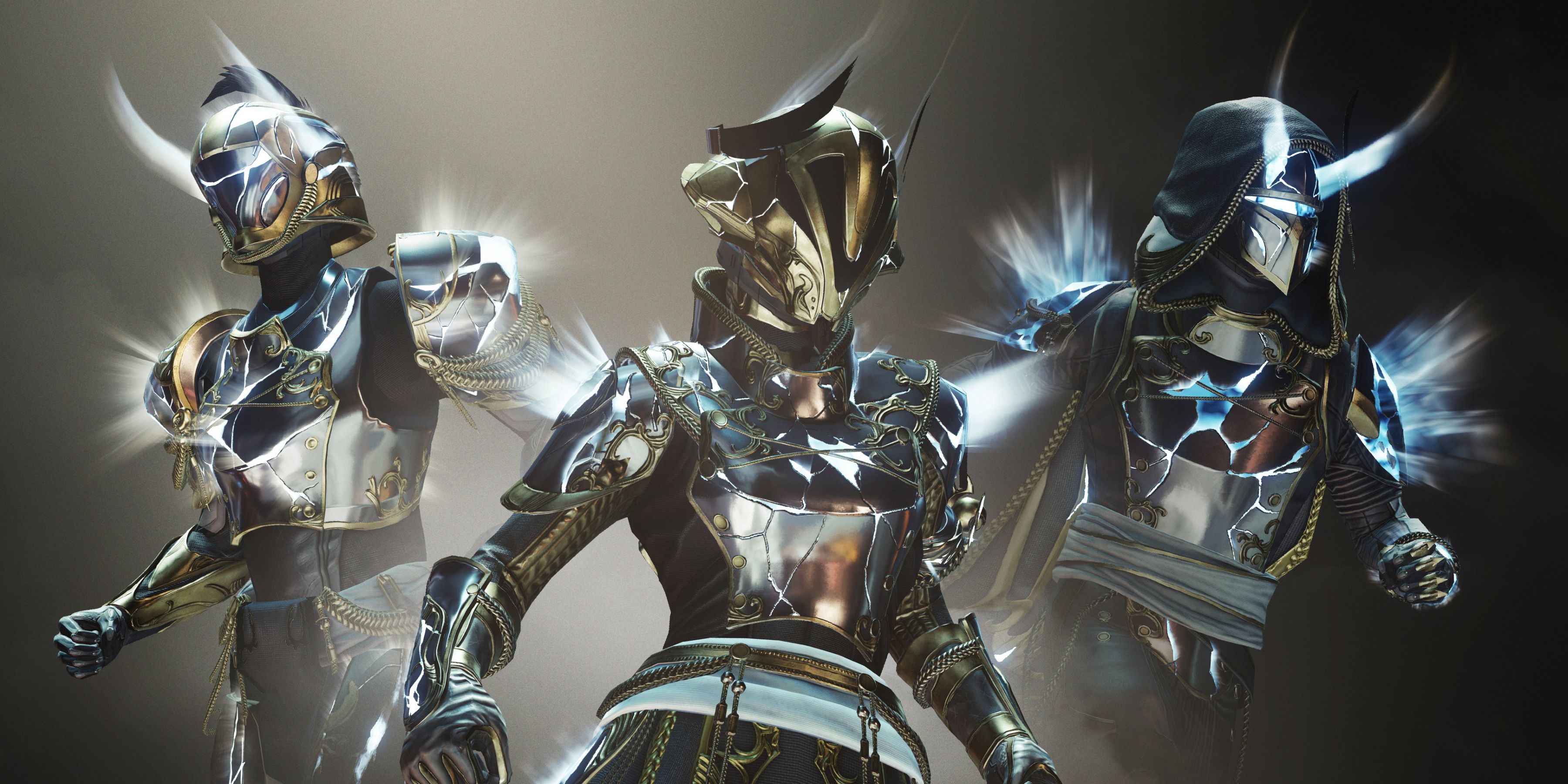 Guardians Standing Together With New Glowing Solstice Armor