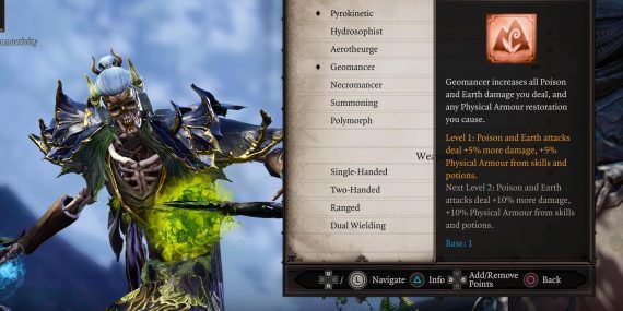 A wizard in the character creation from Divinity II