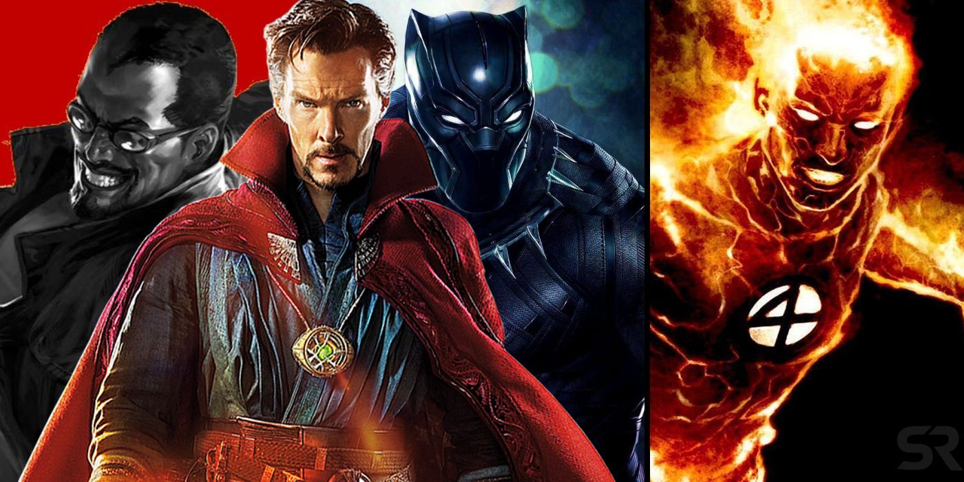 Doctor Strange with Blade, Black Panther, and Human Torch
