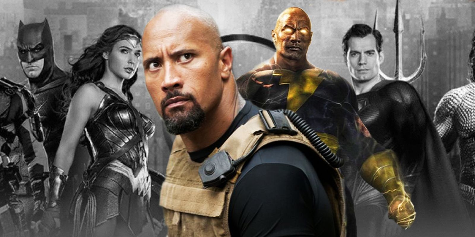 Dwayne Johnson as Black Adam and the Justice League