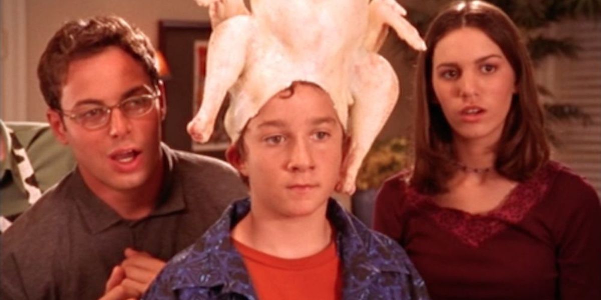 Even Stevens Hanukkah episode-Louis has a turkey on his head
