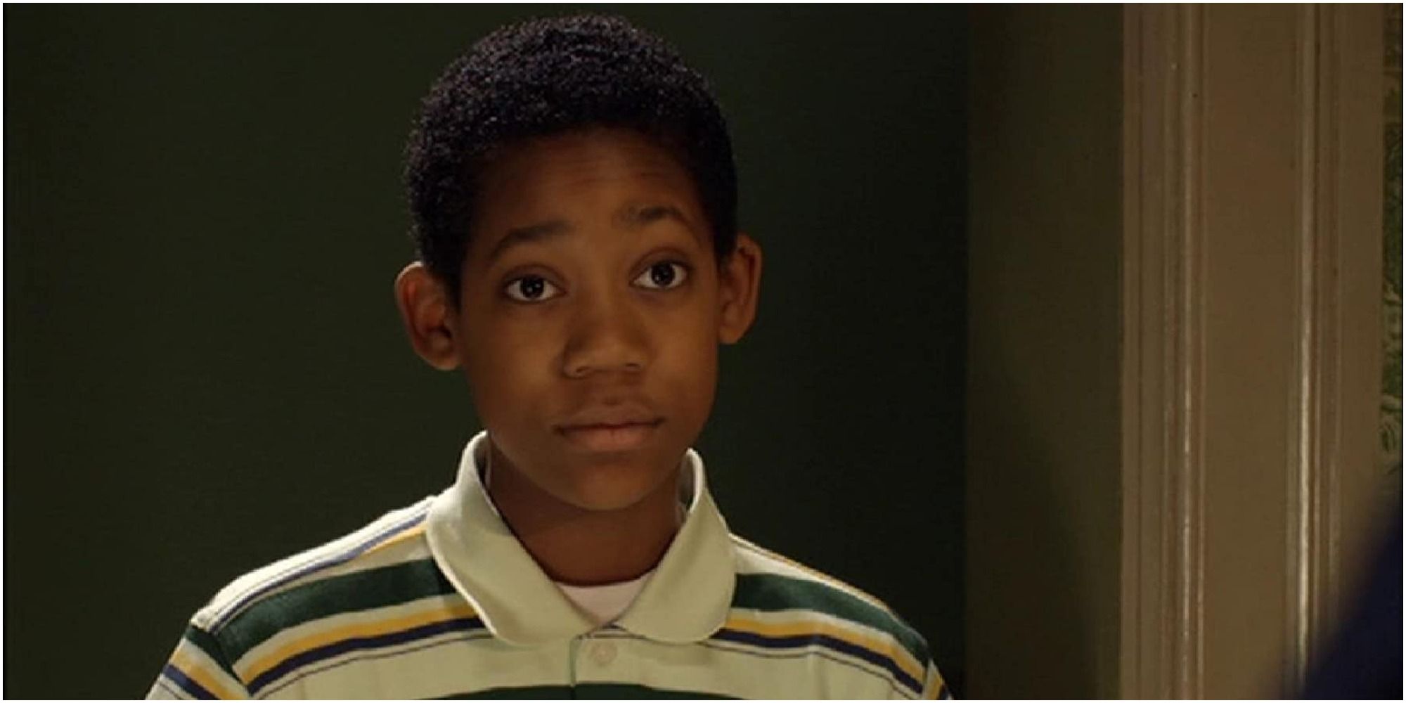 Chris from Everybody Hates Chris looking blankly at someone.