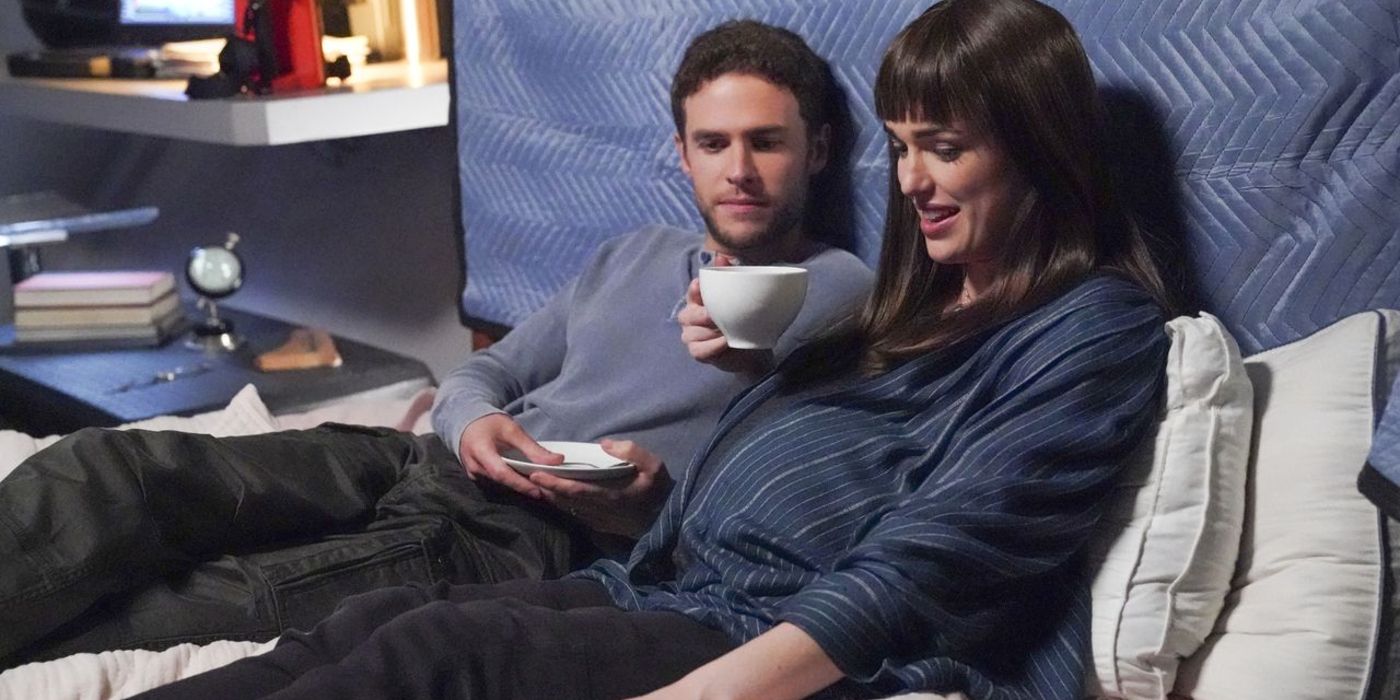 Fitz and Simmons drink coffee in bed in Agents of S.H.I.E.L.D.