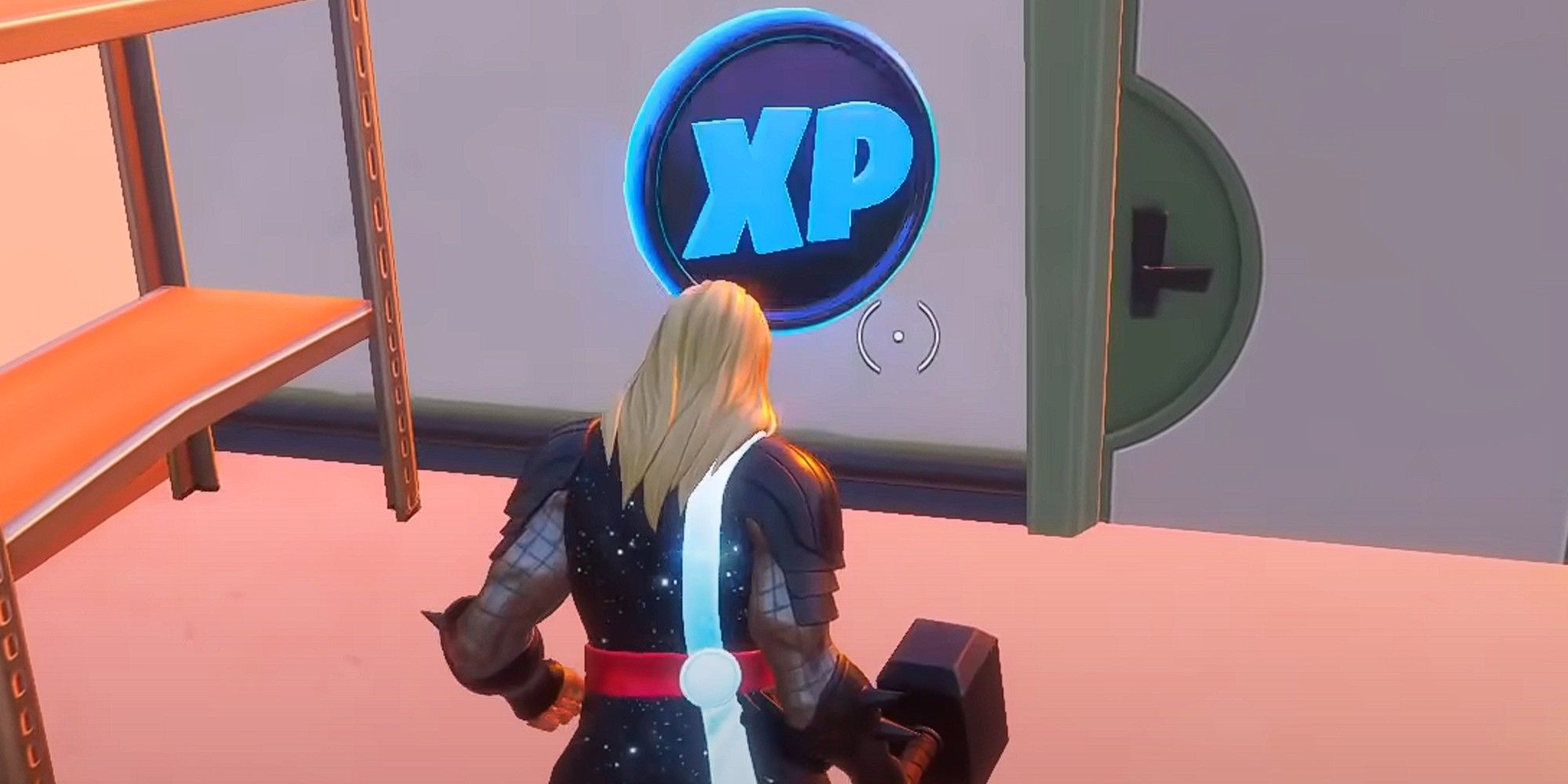 Thor with a Blue XP Coin in Steamy Stacks in Fortnite Season 4