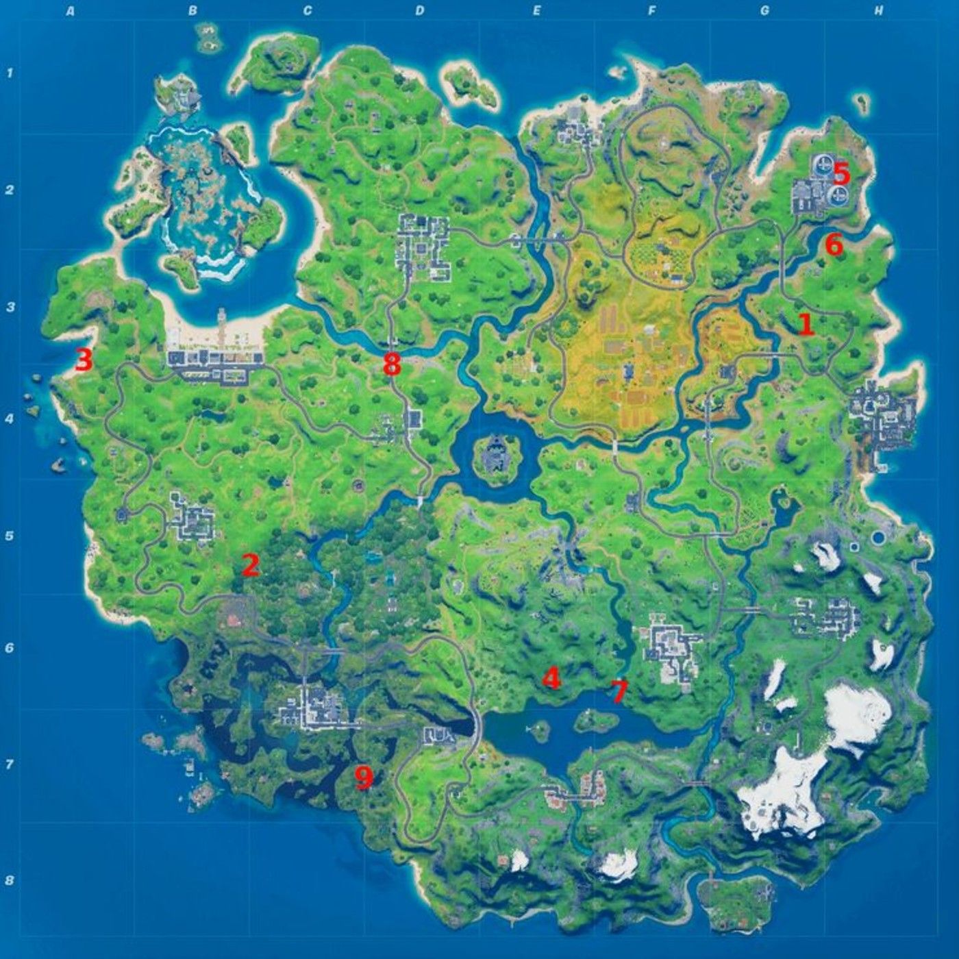 All the locations for XP Coins for Week 1 of Season 4 in Fortnite