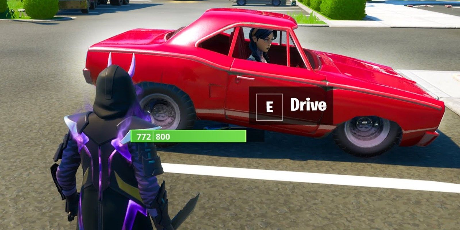 A player approaches a car with Jules inside in Fortnite Season 3